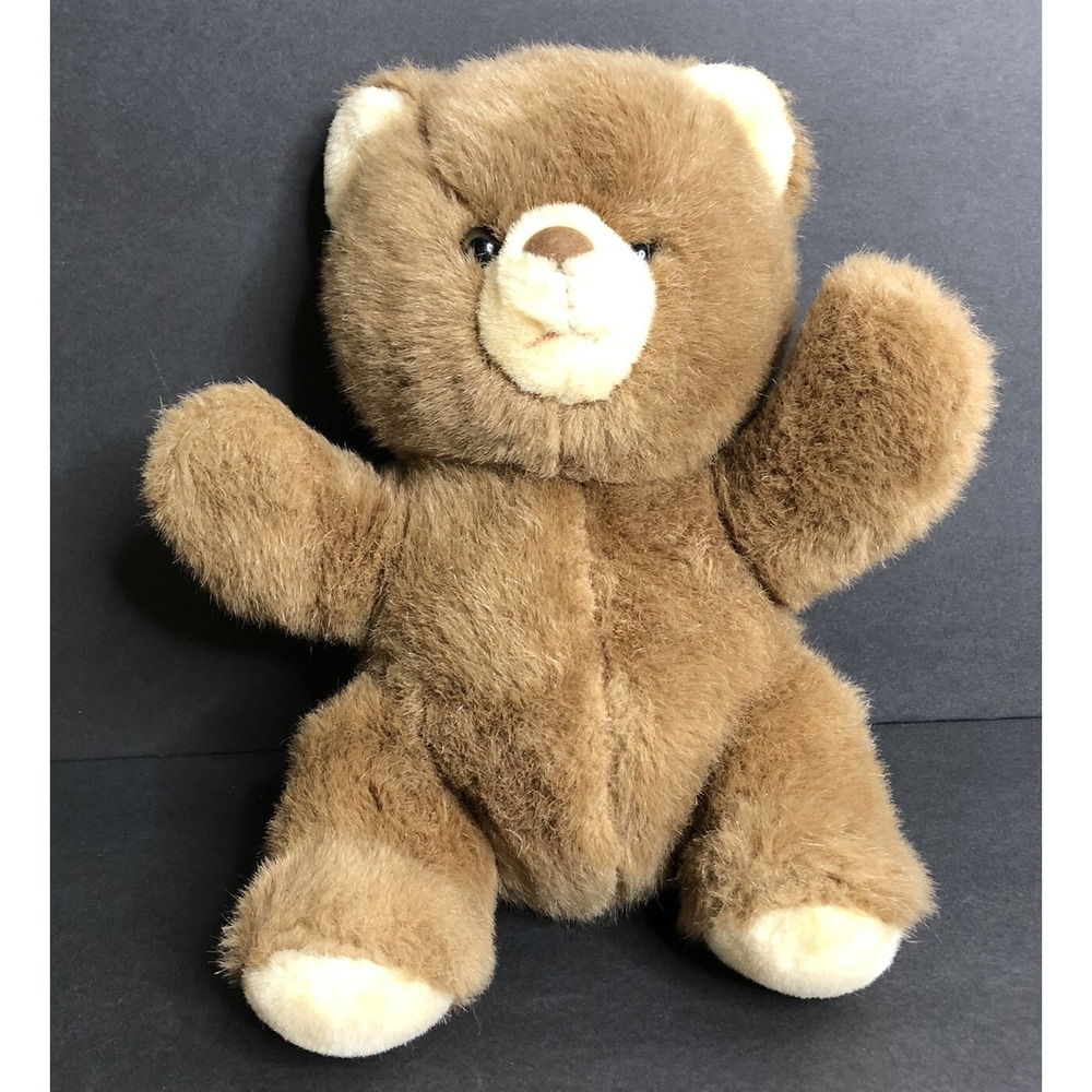 Applause Teddy Bear Plush Brown 10" Tall Stuffed Toy Animal Vintage 1986